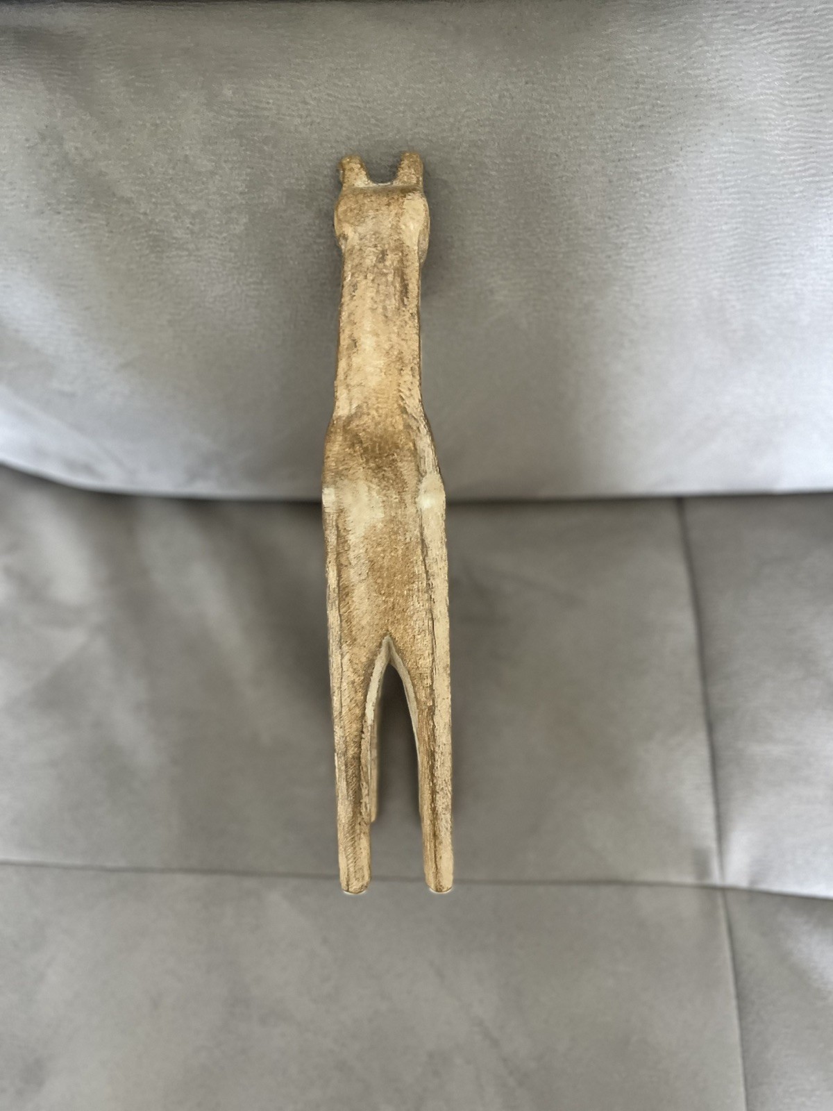 Carved Wood African Giraffe Wooden Sculpture Faceted 11.75 Inch Tall Shelf Decor