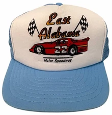Vintage 1980 East Alabama Motor Speedway Flat Brim Trucker Style Snapback