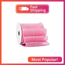 Fondersy 10-Yard Coreopsis Burlap Ribbon Wired Burlap Ribbon - 4 Inch Width for