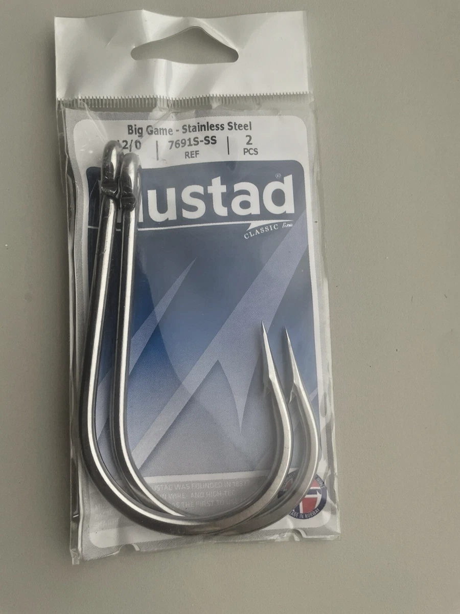 Hameçons Mustad Big Game 7731-DT – Tailles 10/0, 11/0, 12/0 – Pack De 29, Neufs