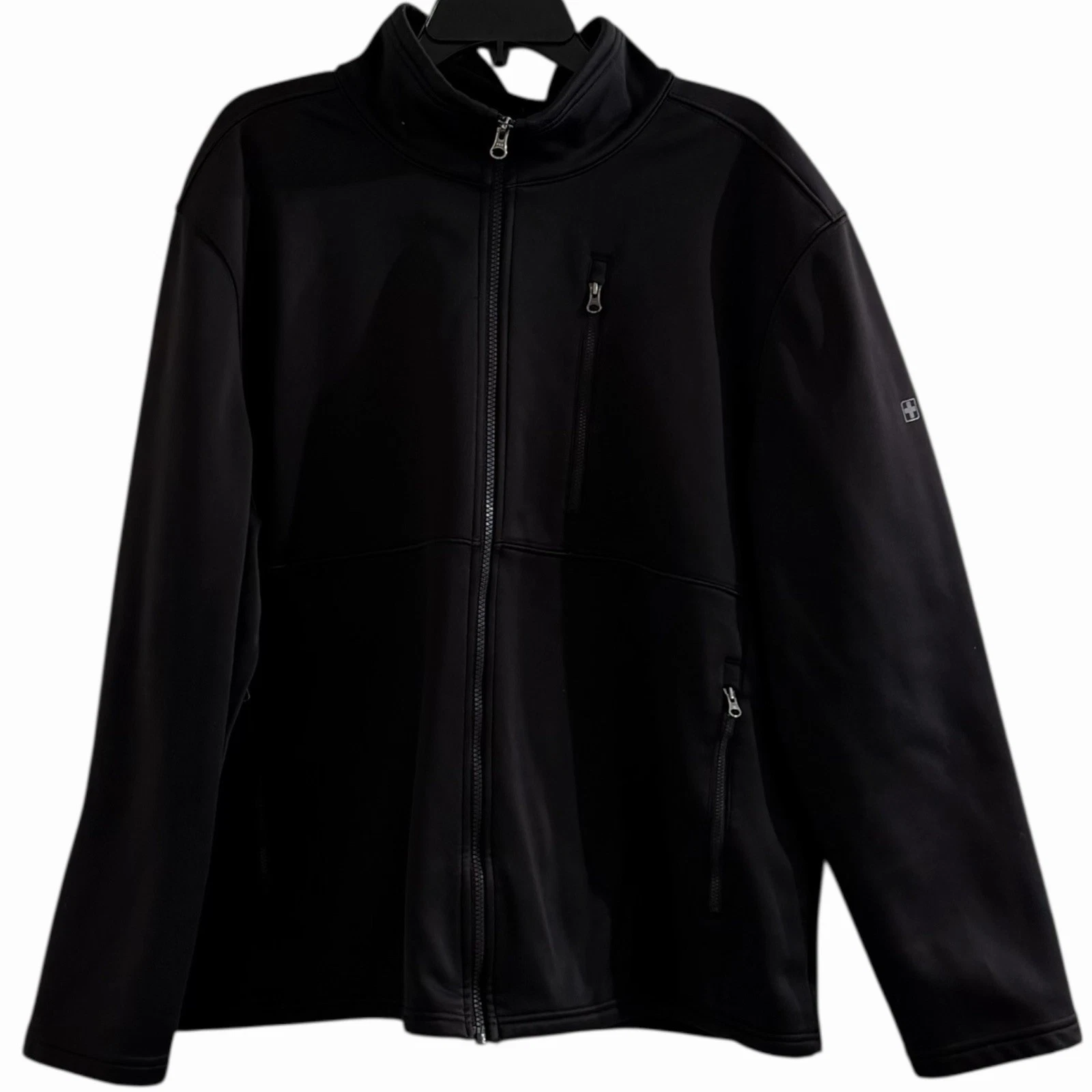 Swiss Tech Softshell Jacket XL Black Full Zip Fleece Lined Mens