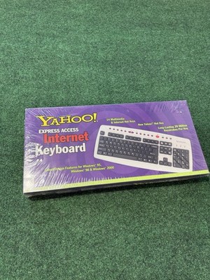 Yahoo! Direct Access Internet Keyboard Vintage 1999 for PC PS2 Rare Y2K SEALED