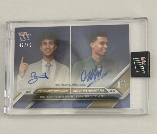 Victor Wembanyama & Zaccharie Risacher 2024 Topps Now Autograph Dual Auto /49