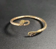 Vintage Mid-Century Brass Snake Bracelet
