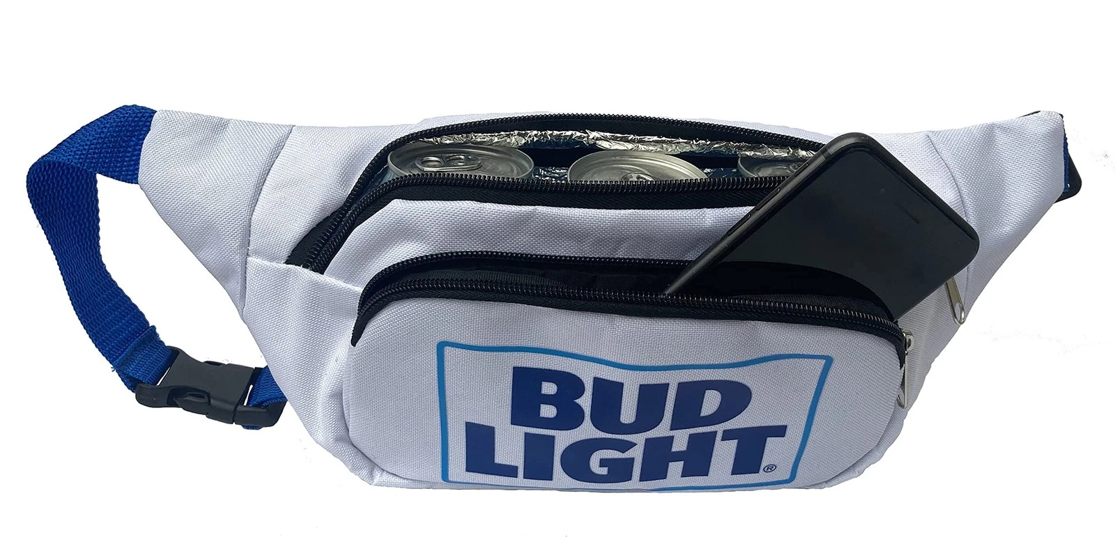 Bud Light Fanny Pack Cooler, Insulated Fanny Pack for Beer and Beverages, Por...