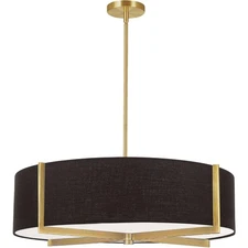 Dainolite Lighting PST-264LP-AGB-BK Preston Island Light Aged Brass with Black