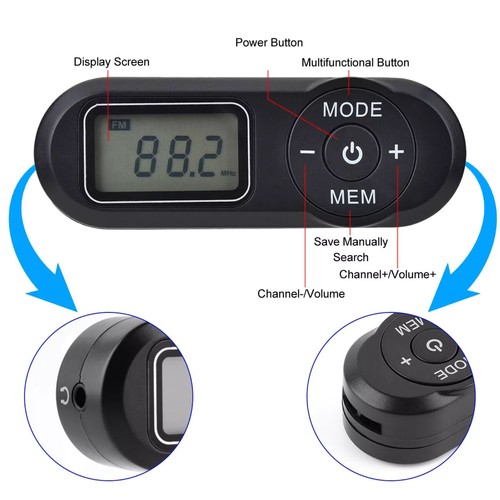 Tragbares Mini-FM-Radio mit Kopfhörer-LCD-Bildschirm misst nur 80 x 28 x 20 mm - Bild 19 von 22