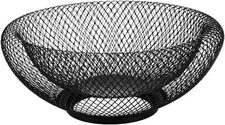 Black Metal Wire Fruit Basket Bowl for Kitchen Counter, Dining Large, 