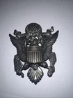 WWII US Military Officer Hat Cap Screw Back Badge Pin Eagle E Pluribus Unum WW2