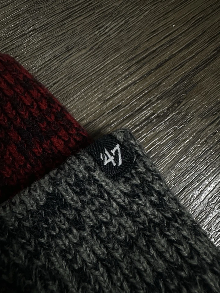 47 Chapéu de Inverno Masculino Houston Texans Vermelho Azul Algemado Pom Malha Tobogã Gorro NFL - Imagem 4 de 4