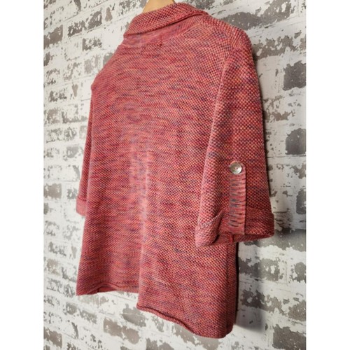 Giacca blazer cardigan maglia salice piccolo corallo manica 3/4 chic boho classico - Foto 12 di 18