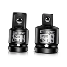 2-Piece Impact Socket Adapter and Reducer Set, 1/2" Female to 3/8" Male 