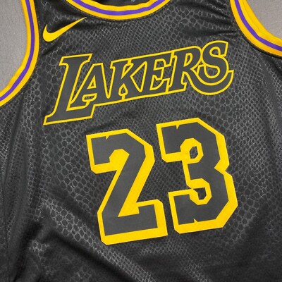 100% Authentic Lebron James Nike Lakers Black Mamba City Jersey