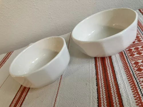 VTG Set of 2 Pfaltzgraff Heritage White 5 1/2" Stoneware Soup Cereal Bowls USA