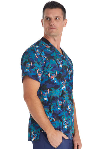Lilo and Stitch Cherokee Scrubs Tooniforms Disney Mens V Neck Top TF730 LHNG - Picture 4 of 6