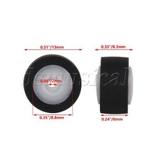 5pcs Rubber 13 x 6 x 2 mm Pinch Roller with Axis for Cassette Decks