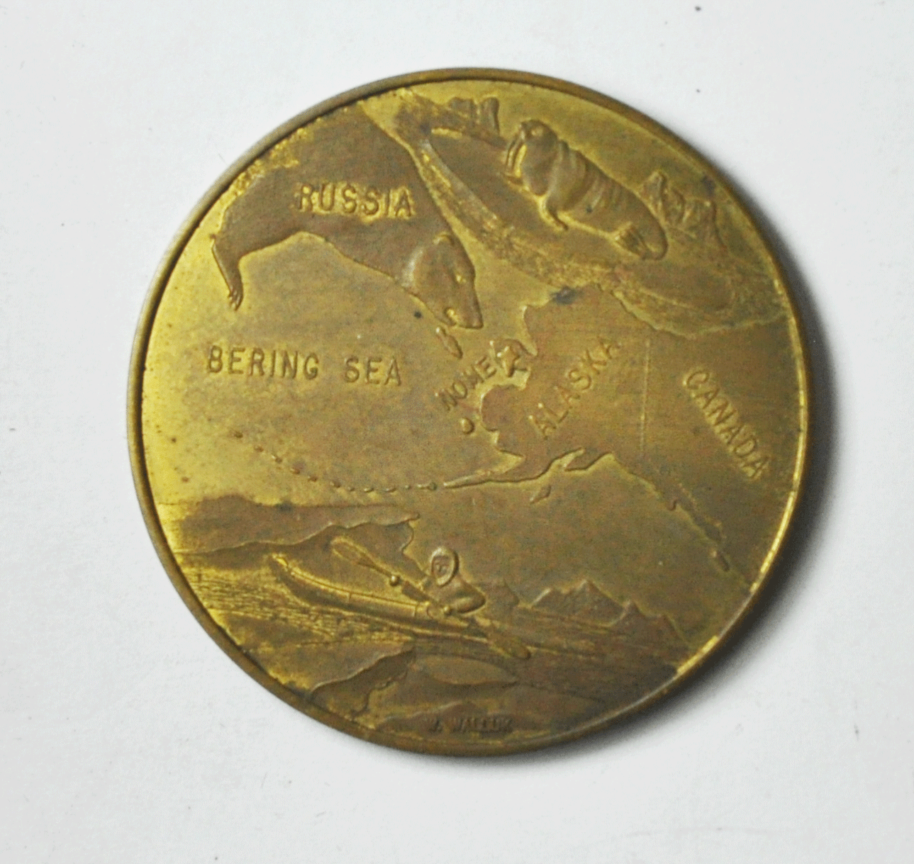 Nome Alaska Map Gold Rush Medal Token 40mm eBay