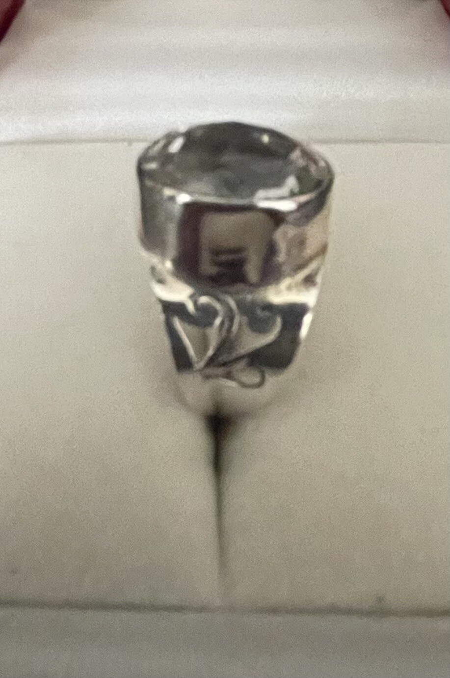 STERLING SILVER .925 SCROLL RING BEZEL SET CZ SIZ… - image 2