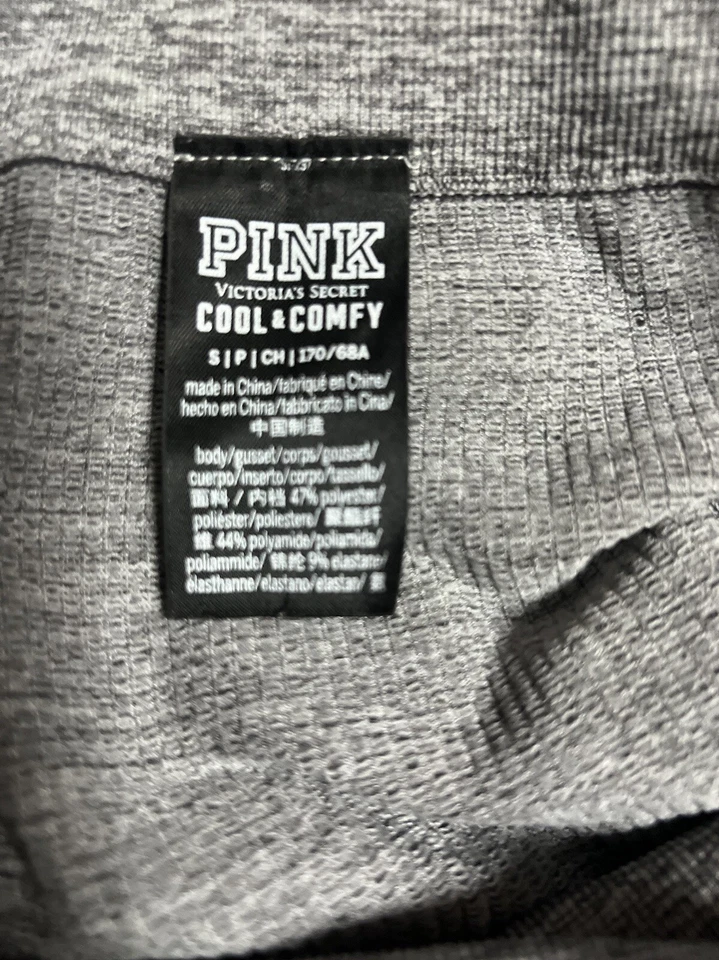 Victoria's Secret ROSA Leggings Para Mujer Recortados Ambos Lados Talla S/P Gris Oscuro Foto 4 de 4