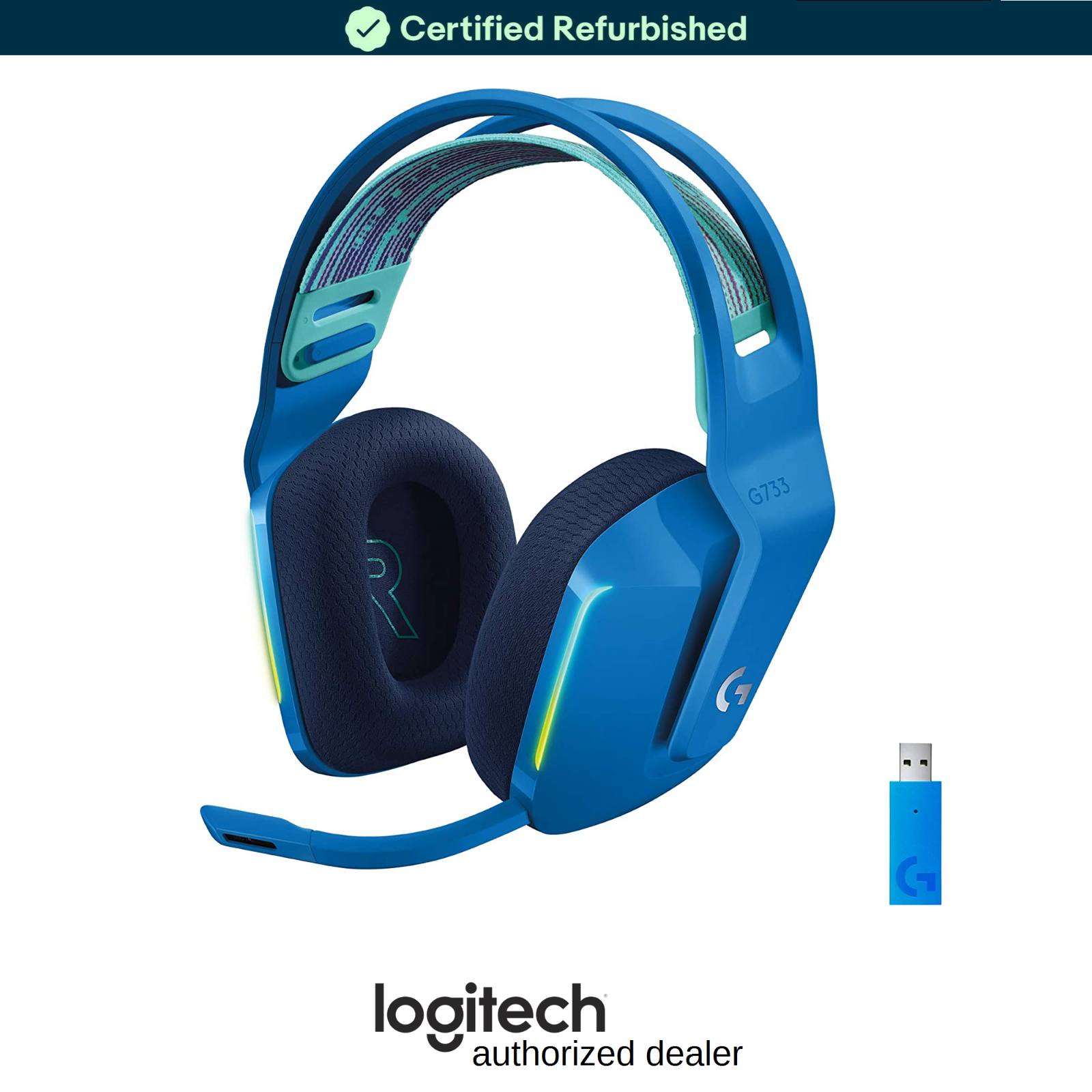 LOGITECH Casque Gaming Sans Fil G733 LIGHTSPEED RVB Noir pas cher