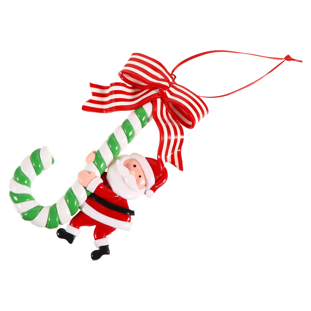 Soft Clay Christmas Cane Pendant Candy Canes Xmas Tree Hanging Ornament