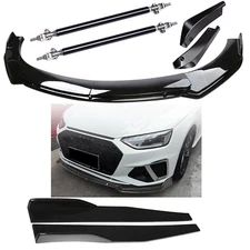 Front Bumper Lip Splitter Spoiler Body Kit Side Skirt For AUDI A3 A4 A5 A6 B6 B7