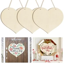Size 12" Wooden Ornaments to Paint, Happy Mothers Day DIY Blank Large Heart