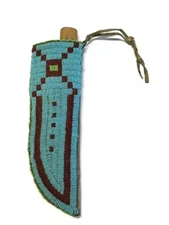 Handmade Traditional Beautiful Beaded Knife Cover Suede Leather Sheath