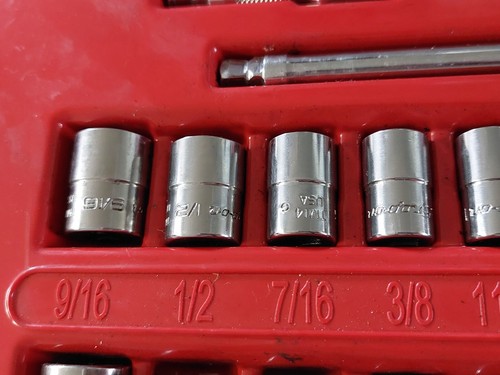 Juego de trinquete/enchufe general Snap on *En muy buen estado* 36 piezas 1/4" (1/8" - 9/16") 136TM - Imagen 7 de 12