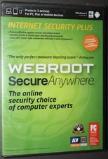 WEBROOT Software Secure Anywhere Internet Security Plus PC Mac NEW. 2013. 3 Dev