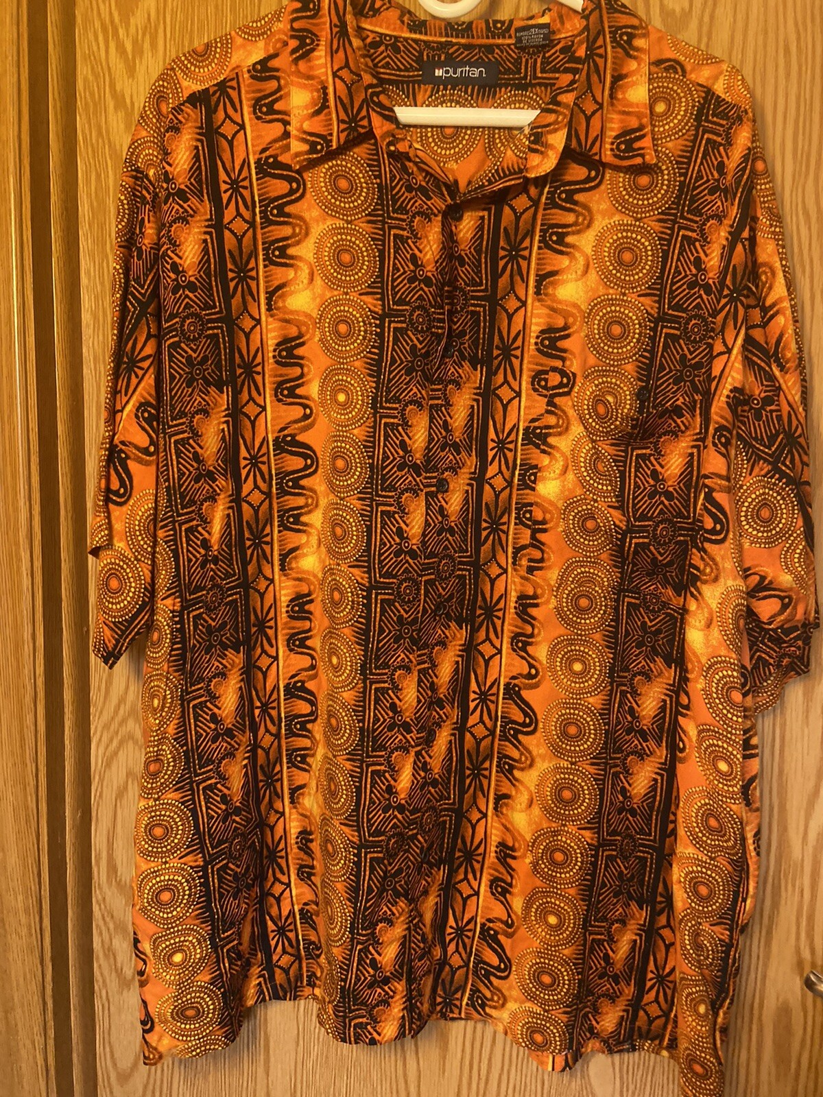 Puritan Mens Hawaiian Floral Lei Aloha Short Sleeve S… Gem