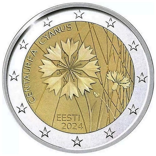 2 euros commémorative ESTONIE 2024 - Bleuet - UNC