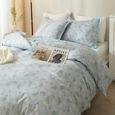 Blue Floral Comforter Set King Bed Garden Flowers Comforter Set King Boho Sty...