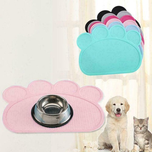 Silicone Paw Pet Dog Puppy Cat Feeding Mat Pad Cute PVC Bed Dish Bowl Food Feed - Picture 40 of 42