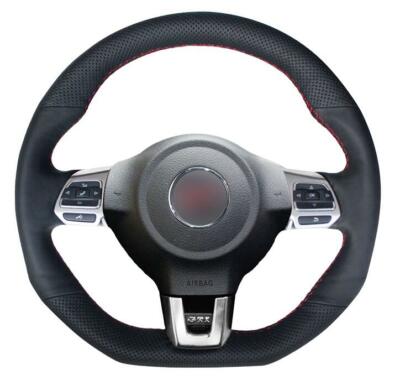 Leather Steering Wheel Cover for Volkswagen Golf 6 GTI MK6 Polo GTI Scirocco R