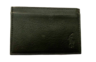 NWT Polo Ralph Lauren Pebbled Leather Slim Card Case Wallet