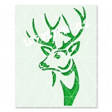 Buck Head Deer Bear Stencil – Hunting, Wildlife, Forest, Rustic, Outdoors Art