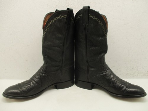 Silverado Black Leather Cowboy Boots Mens Size 10 D Made in the USA - Picture 5 of 13