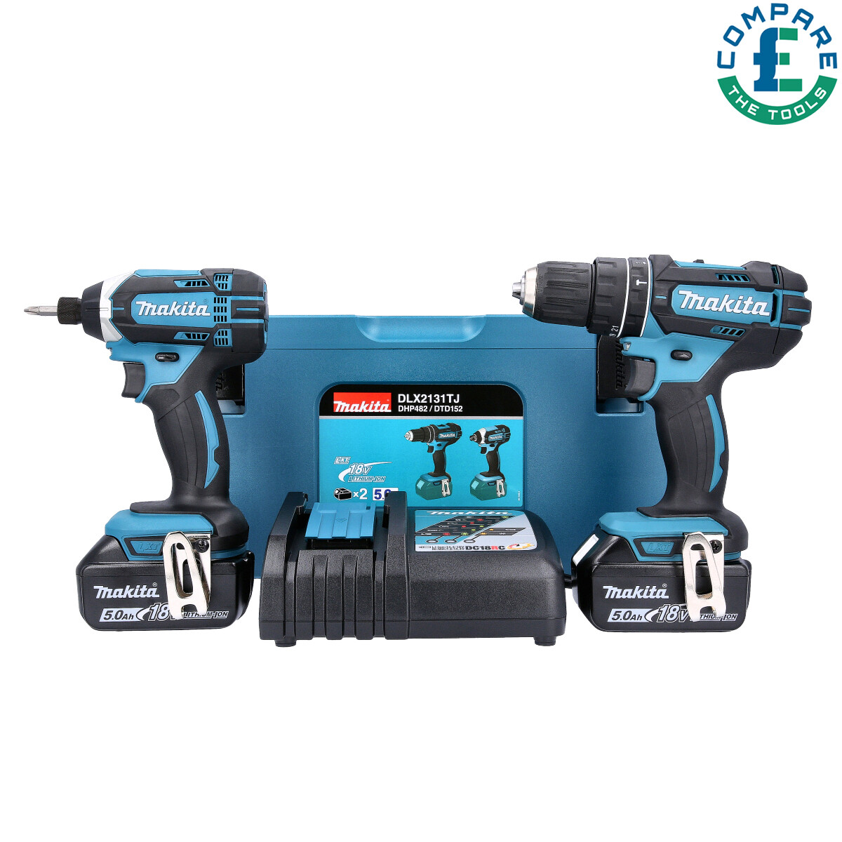 Makita DLX2131TJ 18V Combi Impact Driver Twin Pack x 5Ah  Batteries,Charger