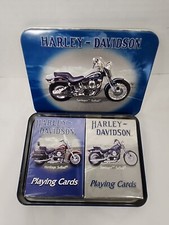 Springer Softail HARLEY DAVIDSON Playing Cards 2001 Limited Edition Blue Tin NEW