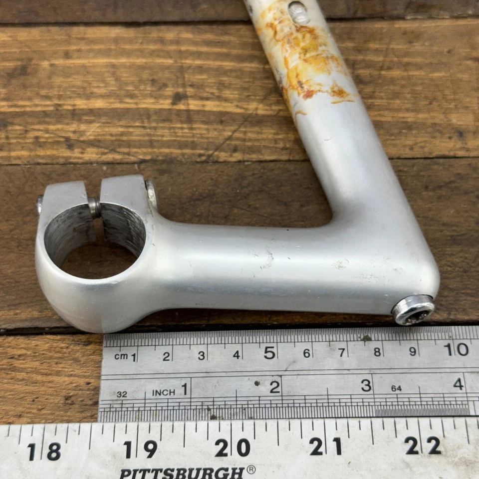 Vintage Cinelli 1E Vástago 90 mm 26,4 mm Abrazadera 22,2 Pluma Italia Grabado Ala Logo B7 Foto 4 de 4