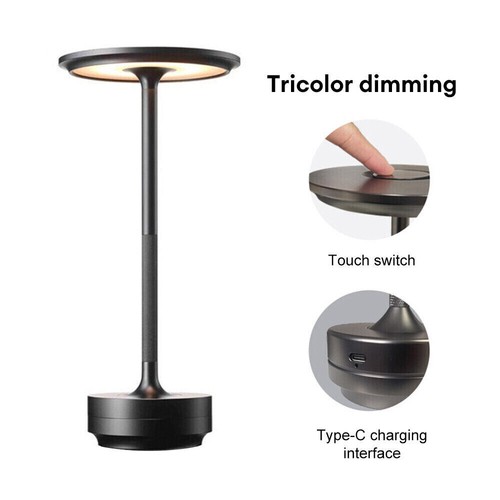 Touch Tischlampe Dimmbar USB Aufladbar LED Nachtlicht Farbwechse Nachttischlampe - Bild 46 von 52