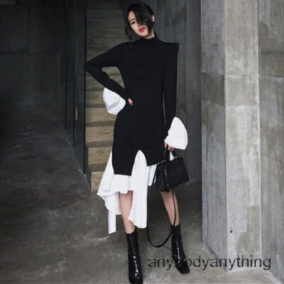 sweater dress asymmetrical Asymmetric Sweater Midi Dress