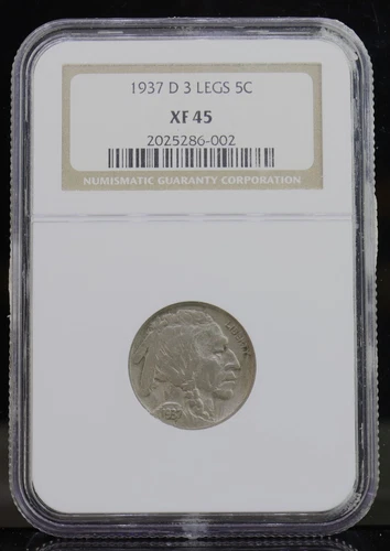 1937-D Buffalo Nickel 3 Legs NGC XF45