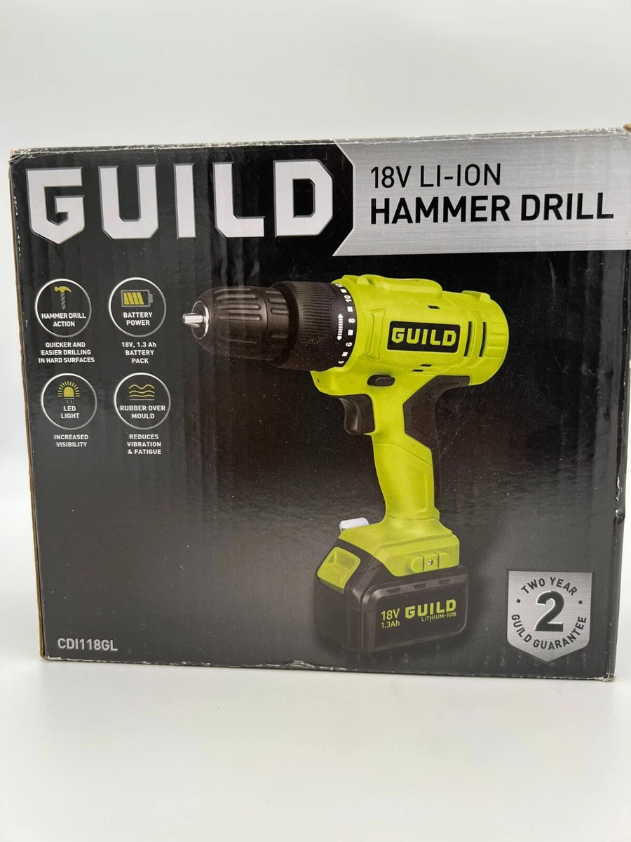 Guild Cordless Hammer Impact Drill 18V Body Only BARE DRILL TOOL ONLY