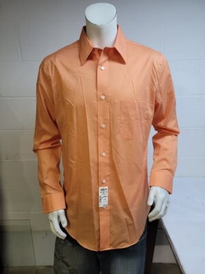Croft&Barrow men long sleeve button up shirt size L 16 slim fit / we4116 r4 t34