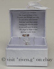 ANGEL OF HOPE CRYSTAL GLASS PRAYING ANGEL WITH VERSE OF HOPE@THINKING OF YOU