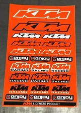 KTM  Sticker Decal Sheet Graphics SX SXF XC EXC By Enjoy Mfg  ORANGE