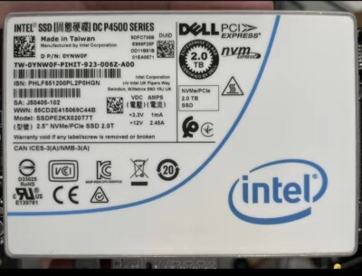 Intel 2TB P4500 SSD Series DC NVME U.2 2.5'' SSDPE2KX020T7T Solid State Drive