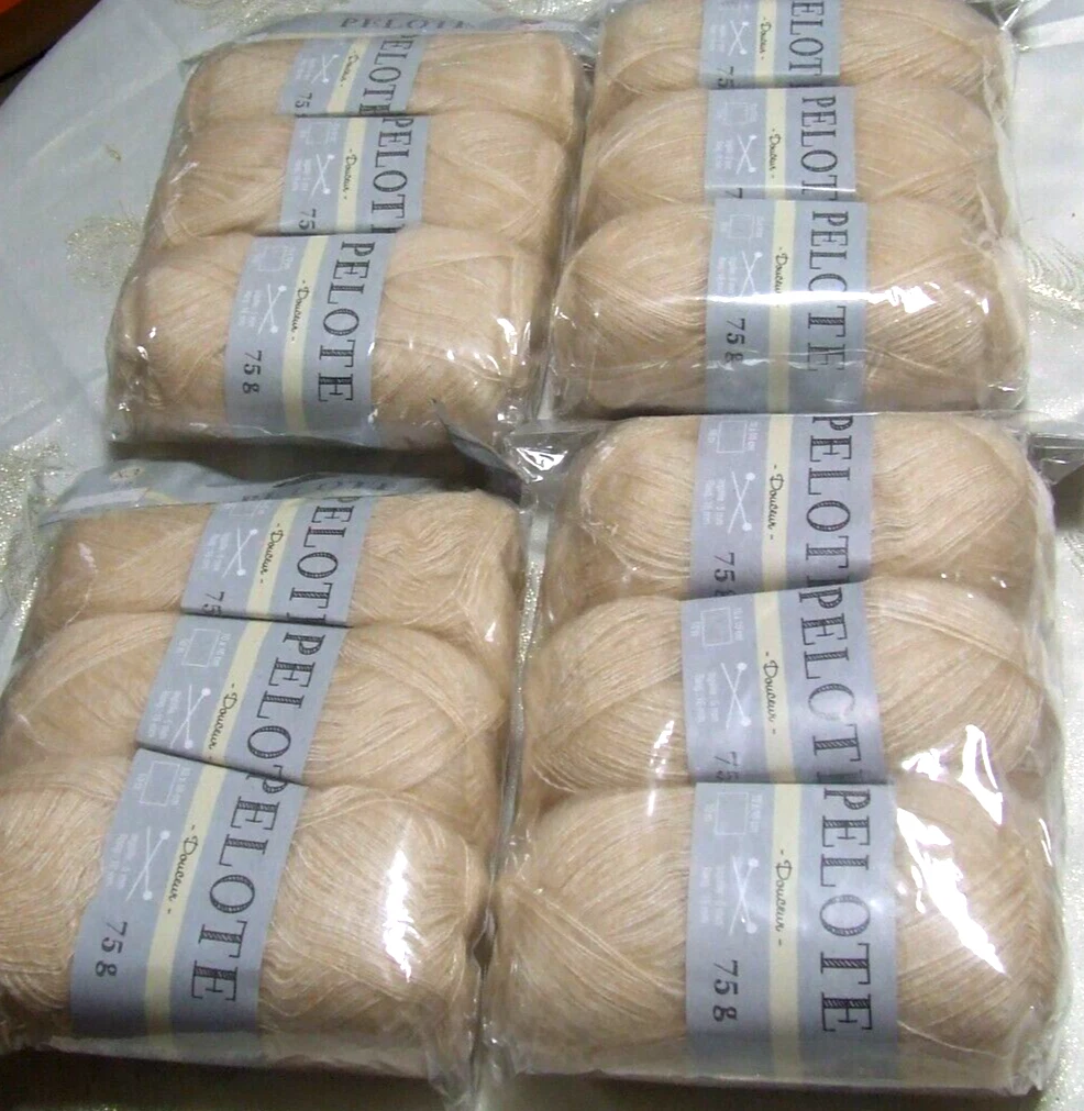 Lot De 10 Pelotes Laine Mohair Beige - Fabrication Française, Idéal Tricot Crochet